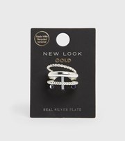 New Look 3 Pack Real Silver Plate Twist Rings